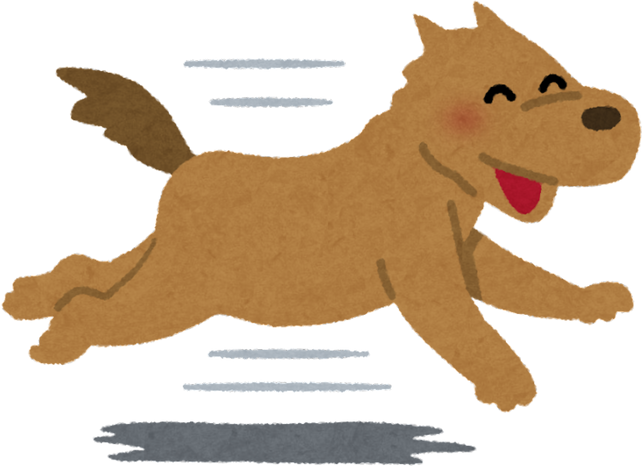 Illustration of a Smiling Dog Running